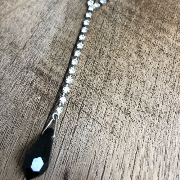 Dainty black and CZ necklace - Picture 3 of 4